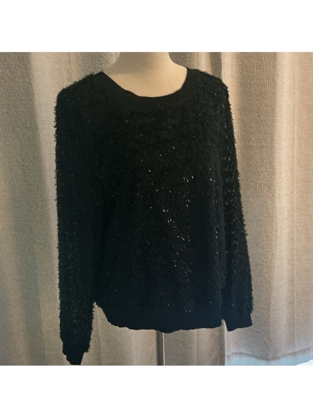 Trina Turk Black Sparkly Holiday Sweater